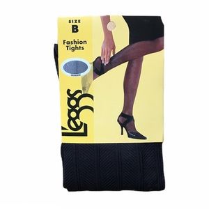Leggs Herringbone Nylon Tights Black size B